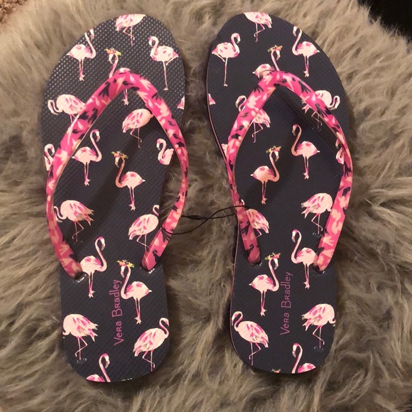 vera bradley flamingo flip flops